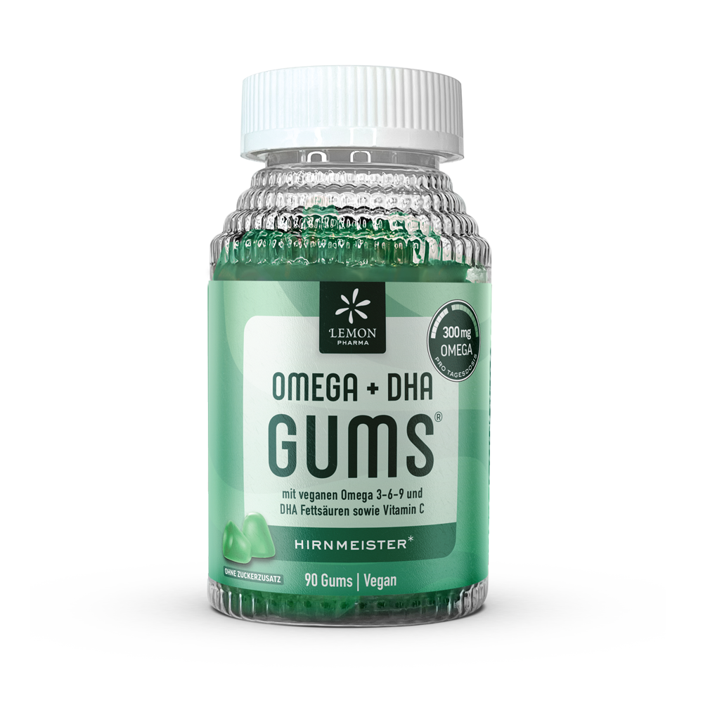 Gums Gummies Weichgummies Omega 3 Fettsäure Omega 6 Omega 9 Vitamin C DHA Alge Chia samen zur Stärkung der Hirntätigkeit