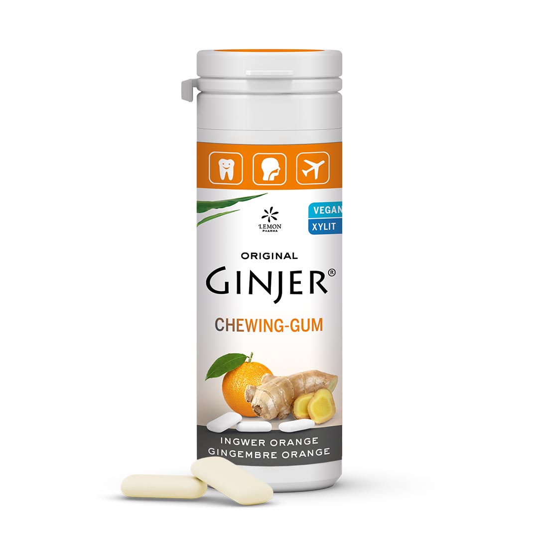 GINJER® ginger chewing gum orange Lemon Shop