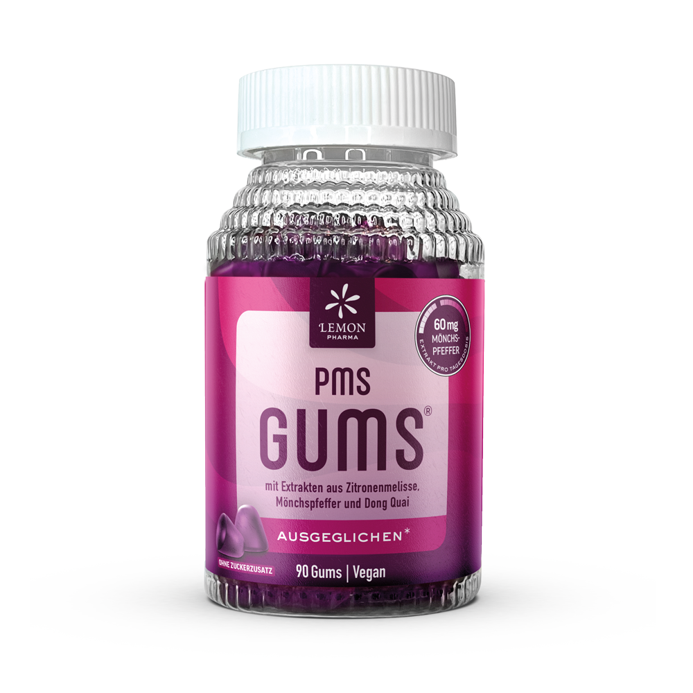 Gums Gummies Weichgummies PMS Pre-mentruales Syndrom Ausgeglichenheit Zitronenmelisse, Mönchspfeffer, Dong Quai