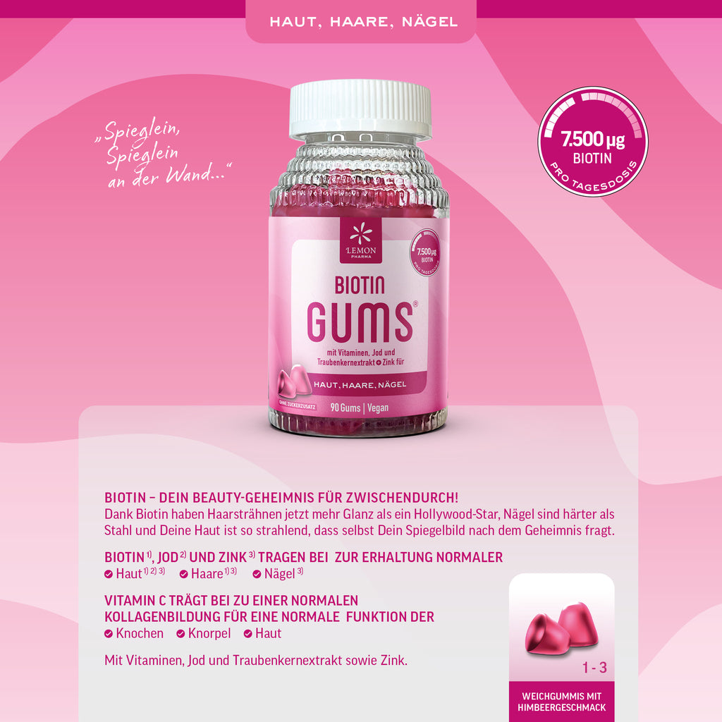 Gums Gummies Weichgummies Biotin Haut, Haare und Nägel Collagen Kollagen 