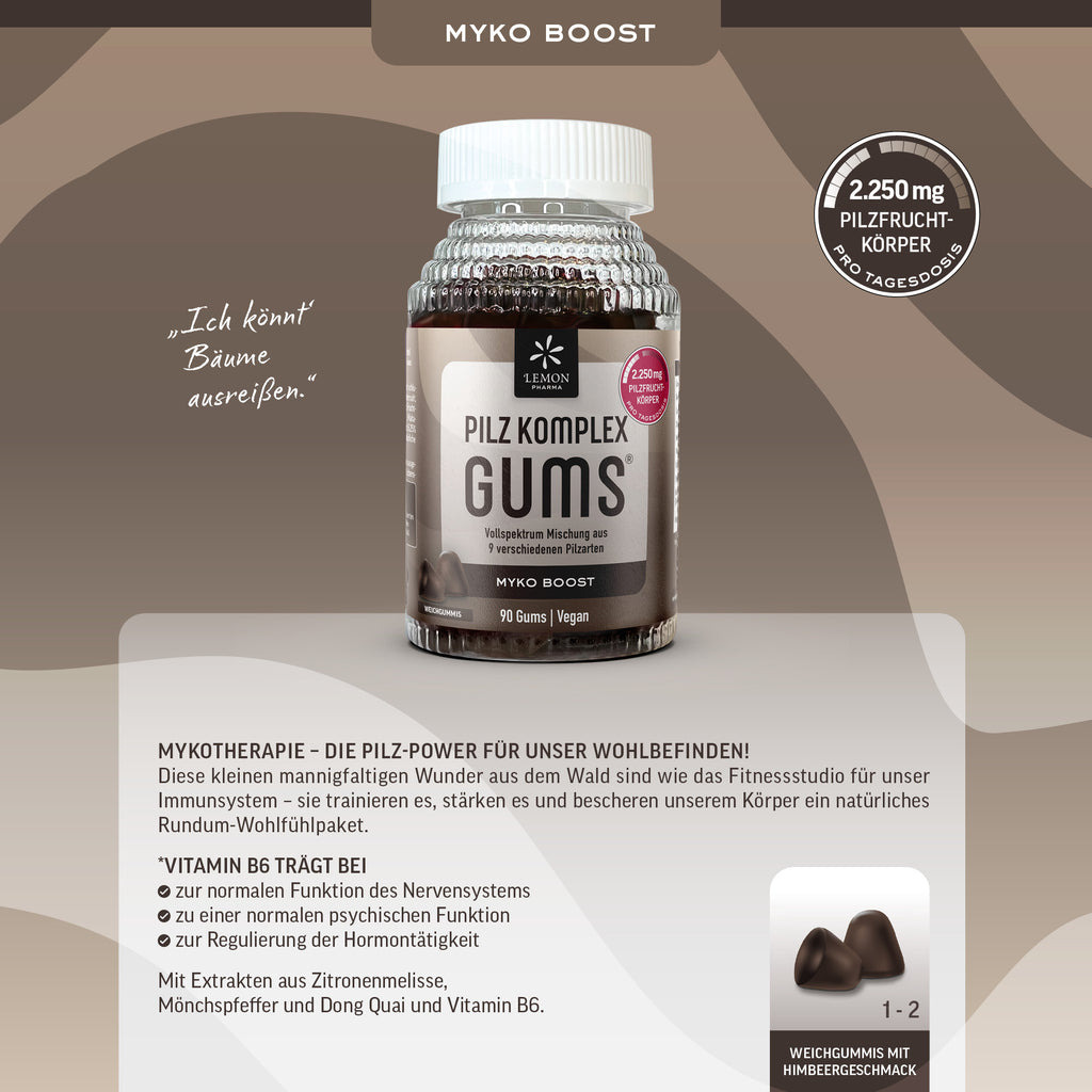 Gums Gummies Weichgummies Pilz Komplex Chaga Immun Boost