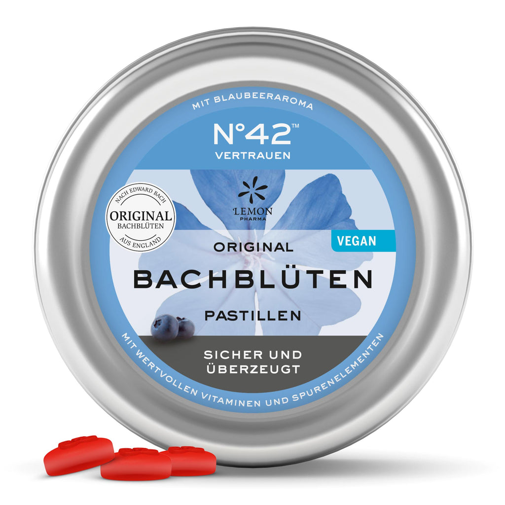 Bachblüten Nr. 42 Nr 42 Pastillen Pastille Vertrauen sicher und überzeugt Lemon Pharma Dr. Bach vegan 