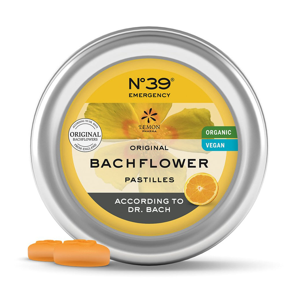 Bach flower Pastilles Nr. 39 Nr 39 Emergency Peace and Calmness Night Lemon Pharma Dr. Bach orange taste organic vegan 