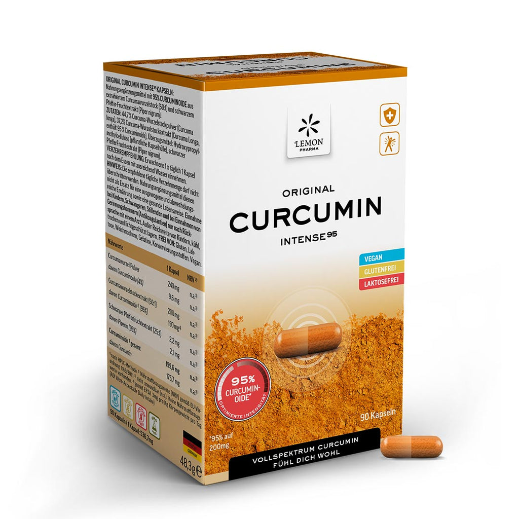 Curcuma Kapseln Original Curcumin Intense Vegan Glutenfrei Laktosefrei Lemon Pharma Cápsulas de cúrcuma