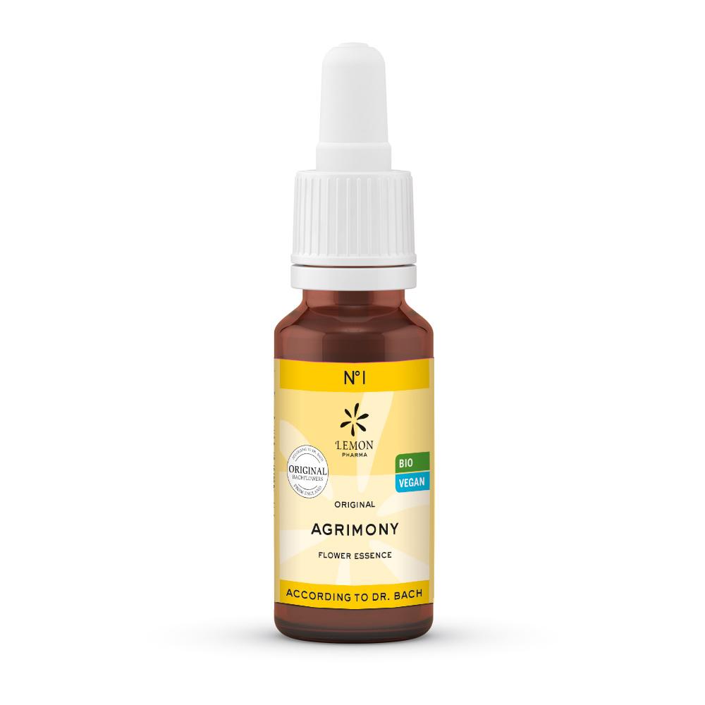 Nr. 1 Nr 1 Bach Flower Original Agrimony Flower Essence  Bio Vegan Odermennig Aigremoine agrimonia Agrimonia Agrimonie Lemon Pharma