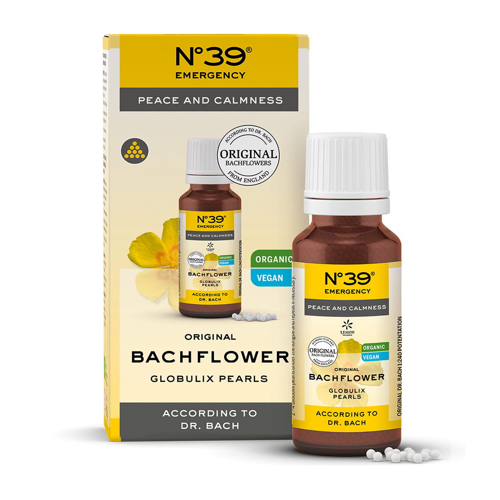 Bach flower Globulix Pearls Nr. 39 Nr 39 Emergency Peace and Calmness Lemon Pharma Dr. Bach