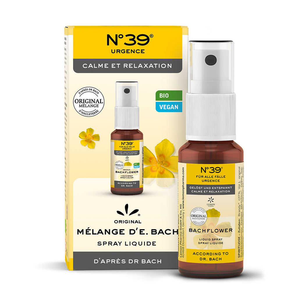 Mélange d’E. Bach Spray liquide Nr. 39 Nr 39 Urgence Calme et relaxation Lemon Pharma Dr. Bach