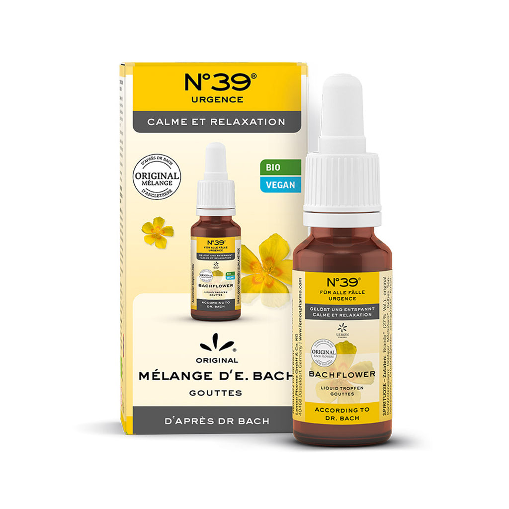Mélange d’E. Bach Perles gouttes Nr. 39 Nr 39 Urgence Calme et relaxation Lemon Pharma Dr. Bach
