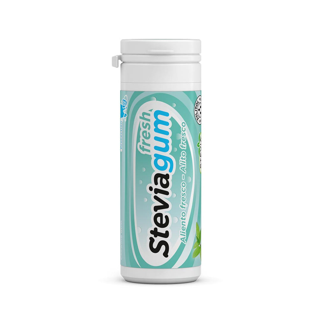 Steviagum Aliento fresco Alito fresco Lemon Pharma Chicle de estevia con sabor a menta Gomma da masticare alla stevia al gusto di menta